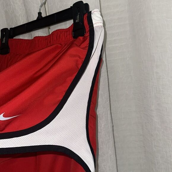 NIKE XL Tempo DRI-FIT Hot Red White Mesh Black Trim Athletic Running Shorts - Picture 9 of 14